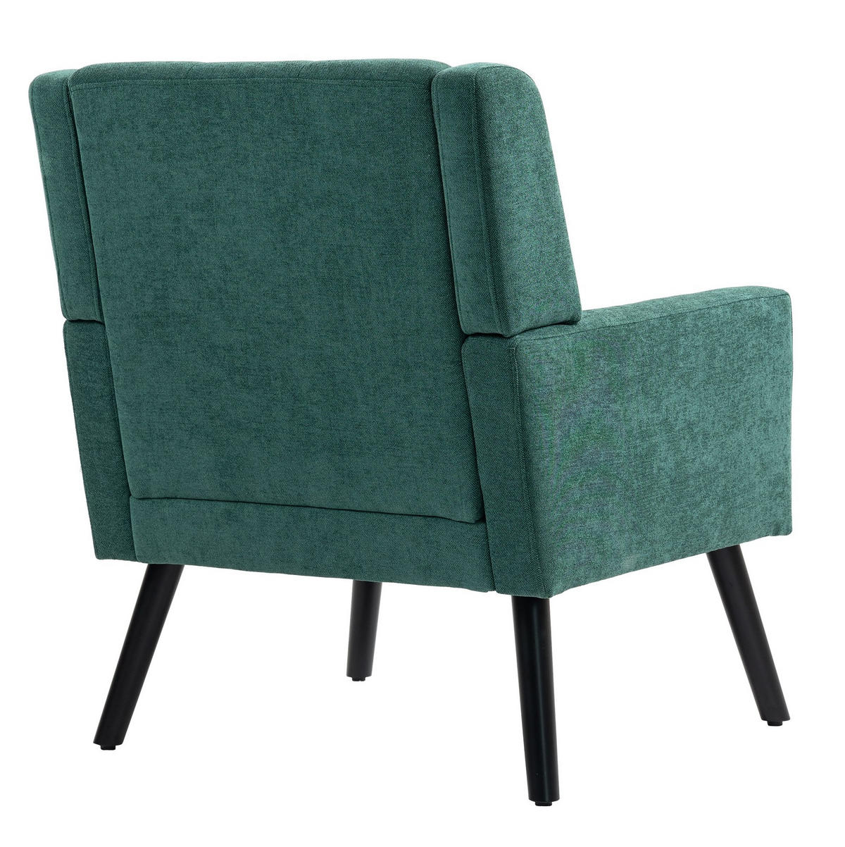 KŘESLO s prošíváním, ergonomickým sedákem a masivními nohami, Retro zelená - lesní zelená, textil (76/88/68cm) - Redom