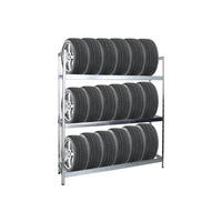 REIFENREGAL Tiger XL 200x180x45 cm 300 kg Fachlast bis zu 21 Reifen auf 3 Ebenen Verzinkt - Silberfarben, Metall (180/200/45cm) - PROREGAL