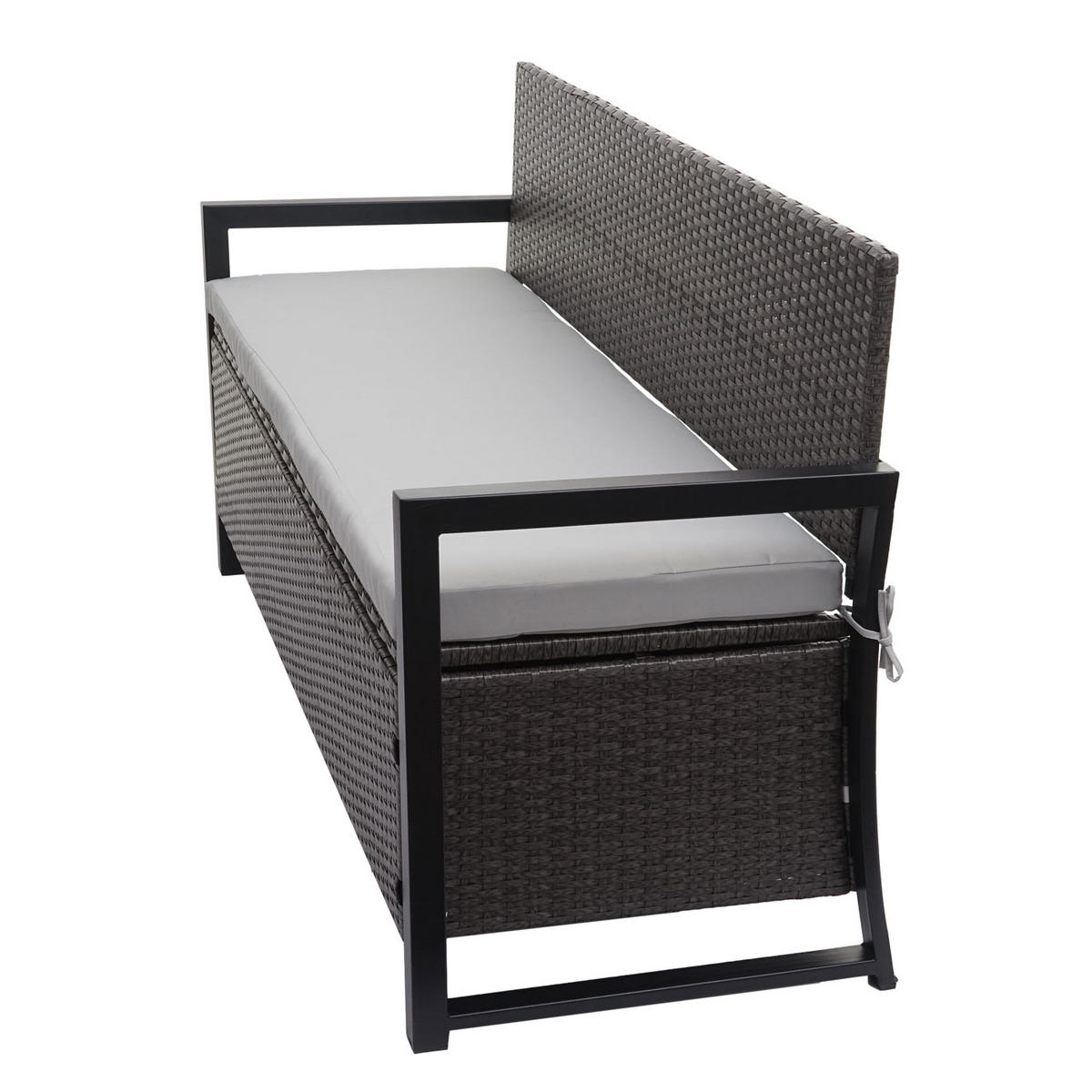 POLY-RATTAN 3ER SITZBANK Grau, Hellgrau - Hellgrau/Grau, Kunststoff (164/87/57cm) - MCW