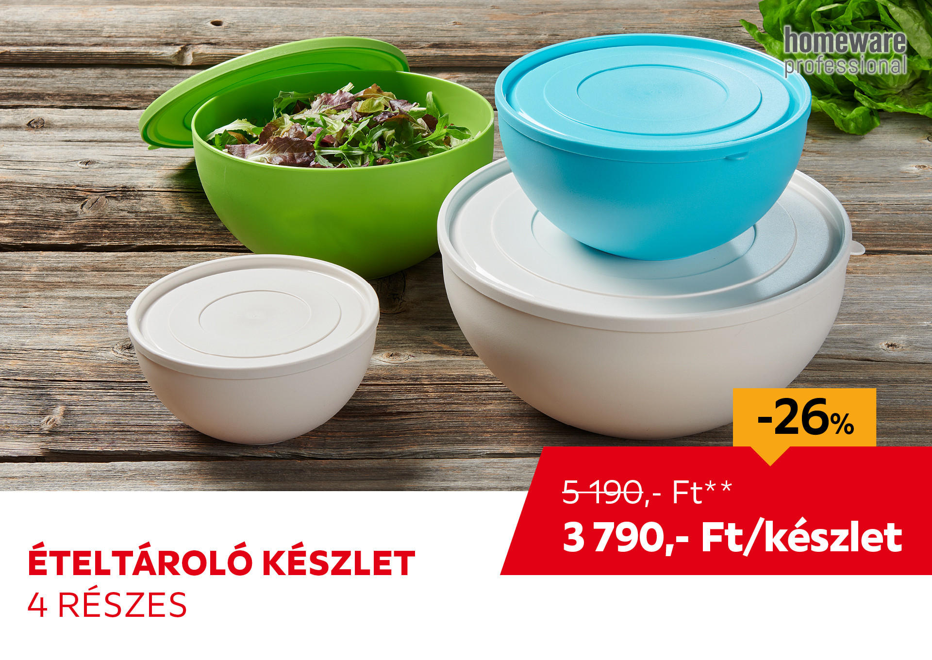 Ételtároló készlet, 4 részes Kiemelt termék 5190 Ft.- helyett 3790 Ft.-