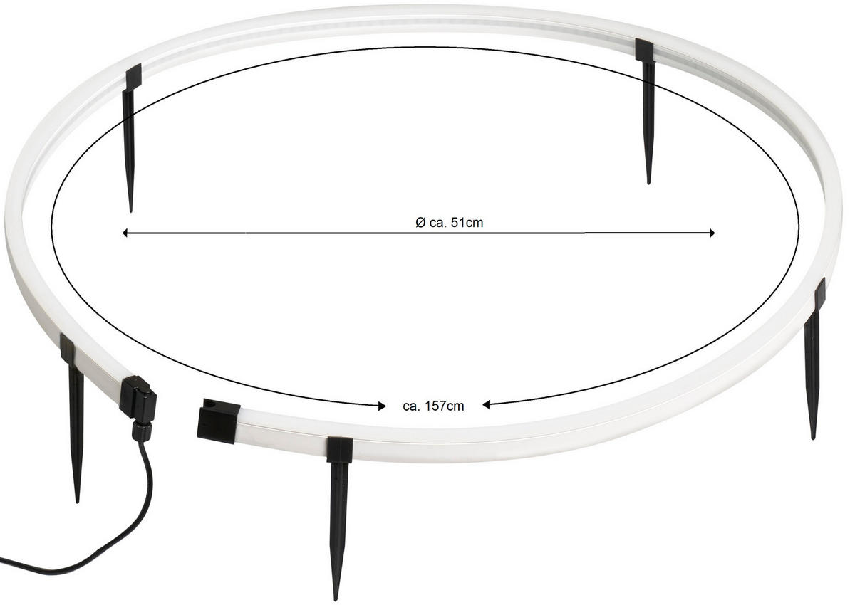 LED-PFLANZENLAMPE - flexible Topfbeleuchtung mit Akku für Innen- und Außenbereich - Weiß, Kunststoff (1.4/11.7/1.4cm) - Northpoint