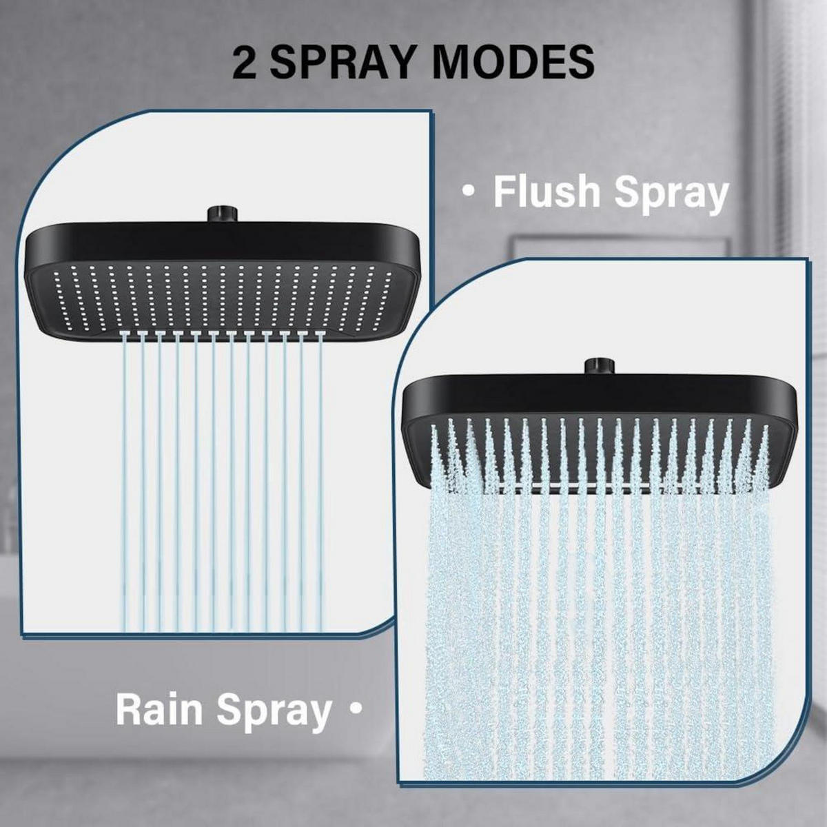 DUSCHKOPF Regendusche 12 Zoll Schwarz 2 Duschmodi - Schwarz, Kunststoff (22/12.7/32cm)