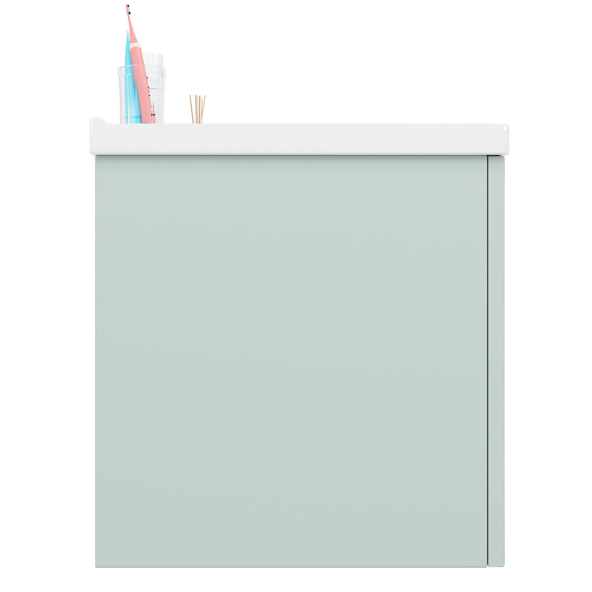 WASCHTISCHKOMBI Grün 78,5×46×46,8 cm hängender Badezimmerschrank mit Keramikwaschbecken aus Holzwerkstoff, Keramik und Metall - Grün, Holzwerkstoff (78.5/46.8/46cm) - Luhomfu