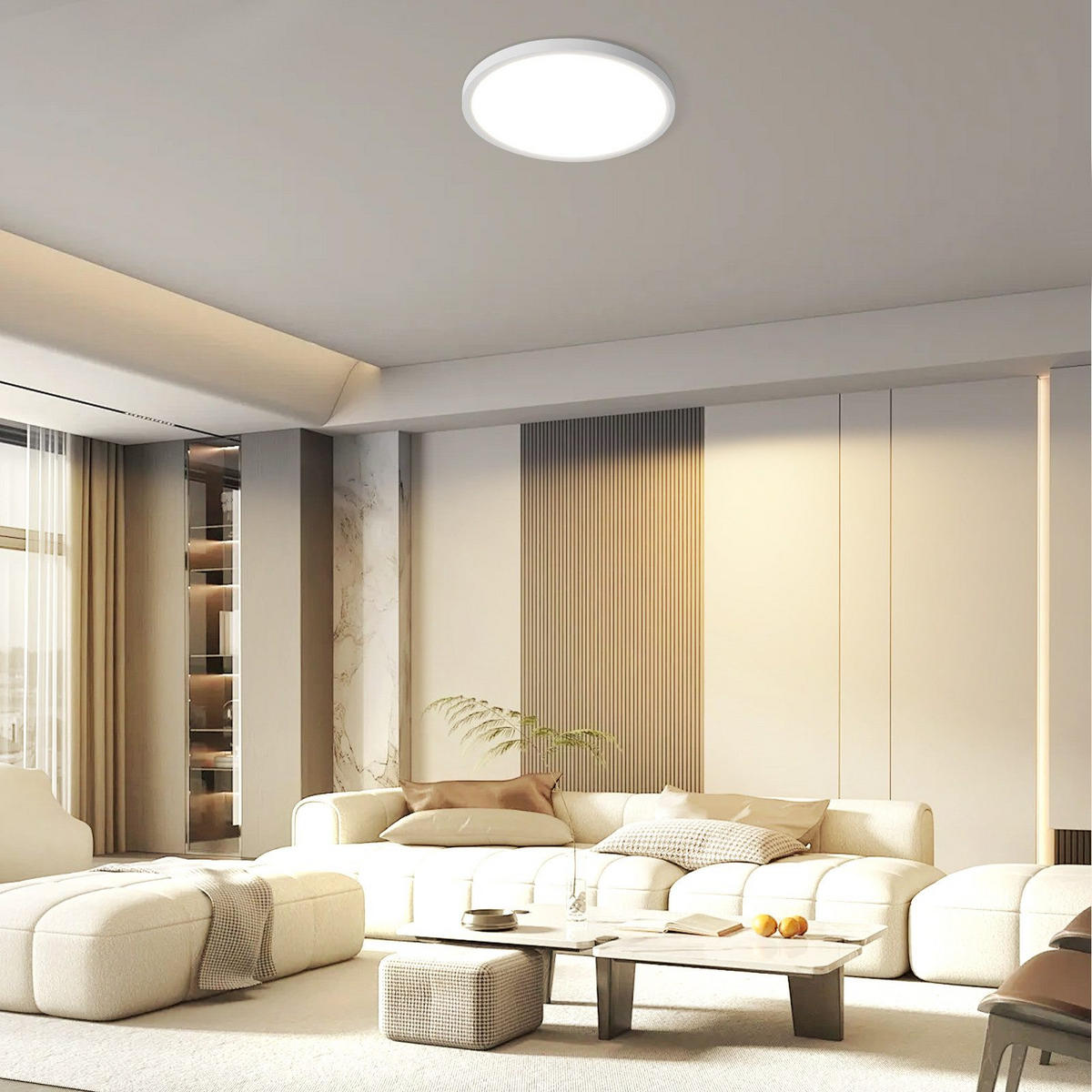 LED-DECKENLEUCHTE Kruger 22/22/2.6cm - Weiß, Kunststoff (22/22/2.6cm) - Nettlife