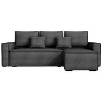 ECKSOFA Dexter mit Schlaffunktion Schwarz Cord - Schwarz, Textil (238/141cm) - Bromarkt