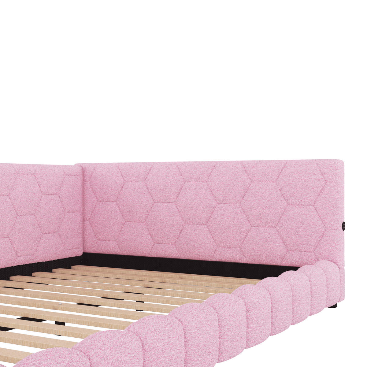 TAGEBETT 140x200cm Rosa Vliesimitat 16 Farben Umgebungslicht USB-C - Pink, Holz (140/200cm) - FLIEKS