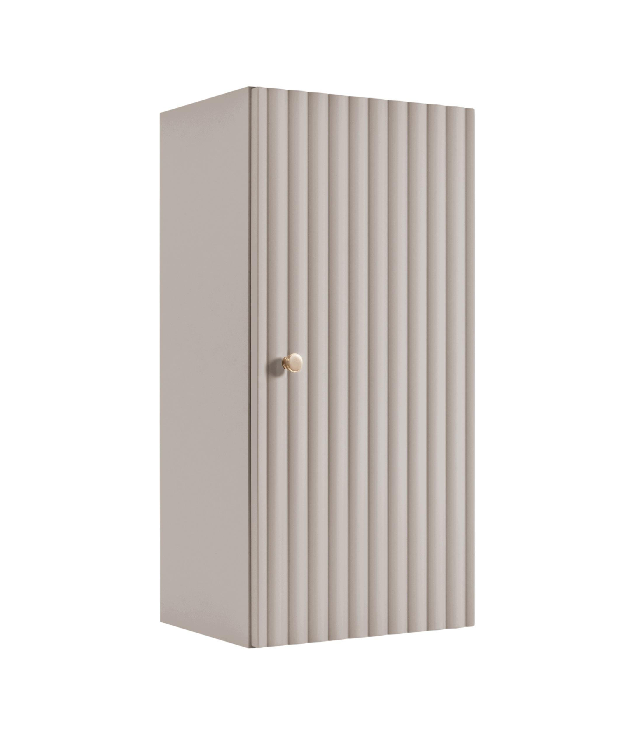 HÄNGESCHRANK BELLO geriffelt Kaschmir matt 35/68/27 cm - Kaschmir, Holzwerkstoff/Metall (35/68/27.2cm) - Rodan