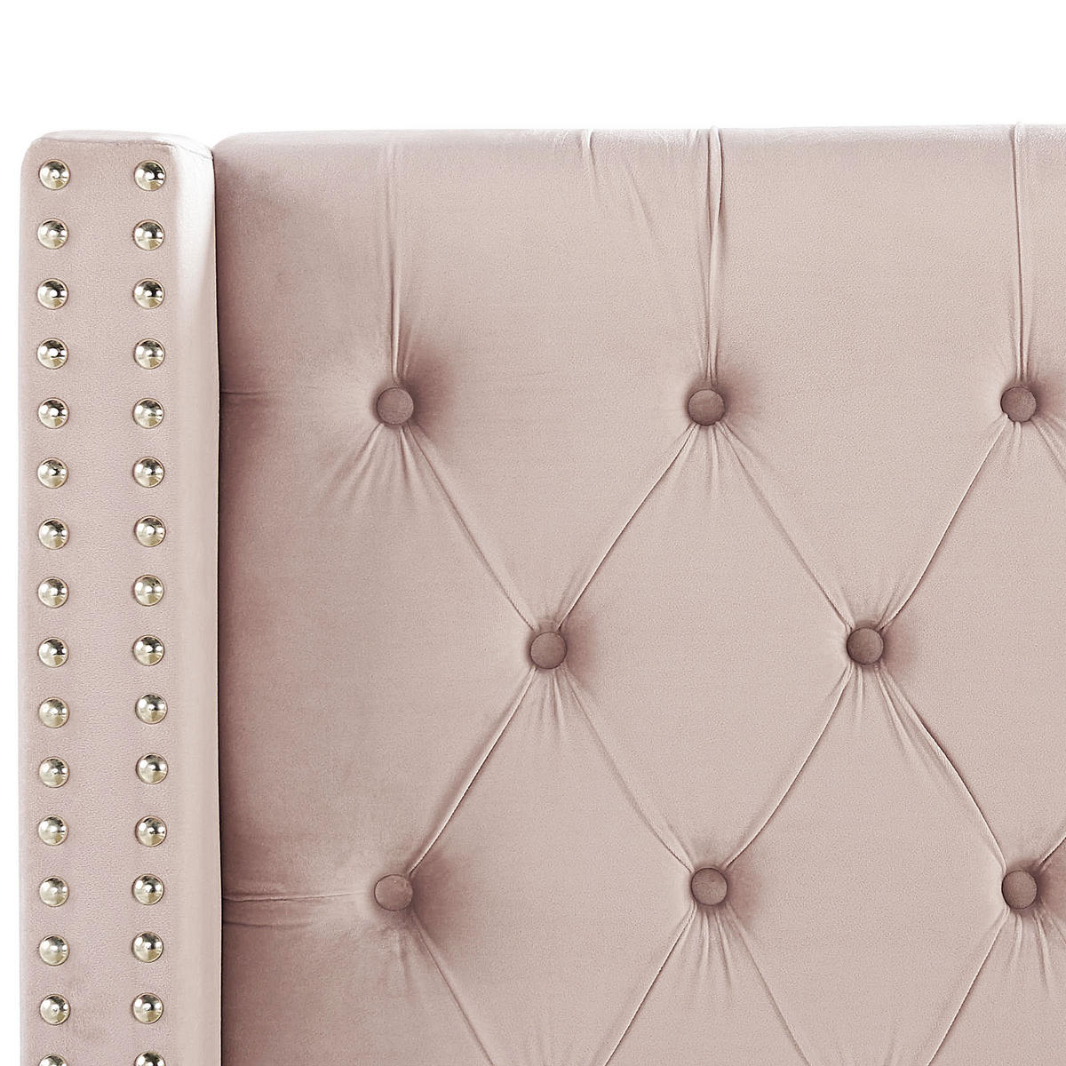 POLSTERBETT 160/200 cm Pastellrosa Lubbon - Pink, Textil (160/200cm) - Beliani