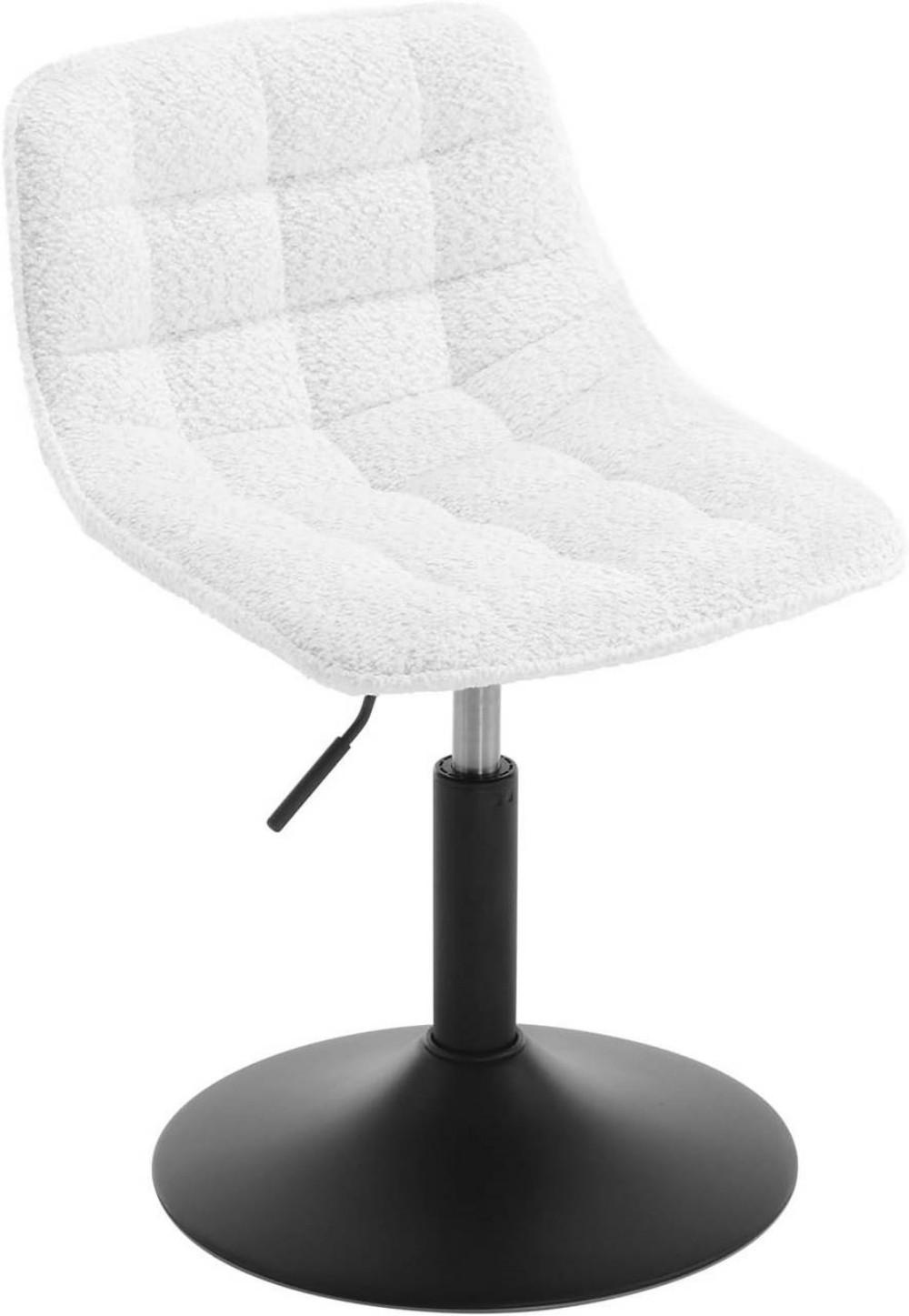 BARHOCKER aus bequemer Chenille, Metall, Weiß - Schwarz/Weiß, Kunststoff/Textil (42.5/60.5/45cm) - Woltu