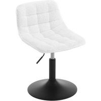 BARHOCKER aus bequemer Chenille, Metall, Weiß - Schwarz/Weiß, Kunststoff/Textil (42.5/60.5/45cm) - Woltu