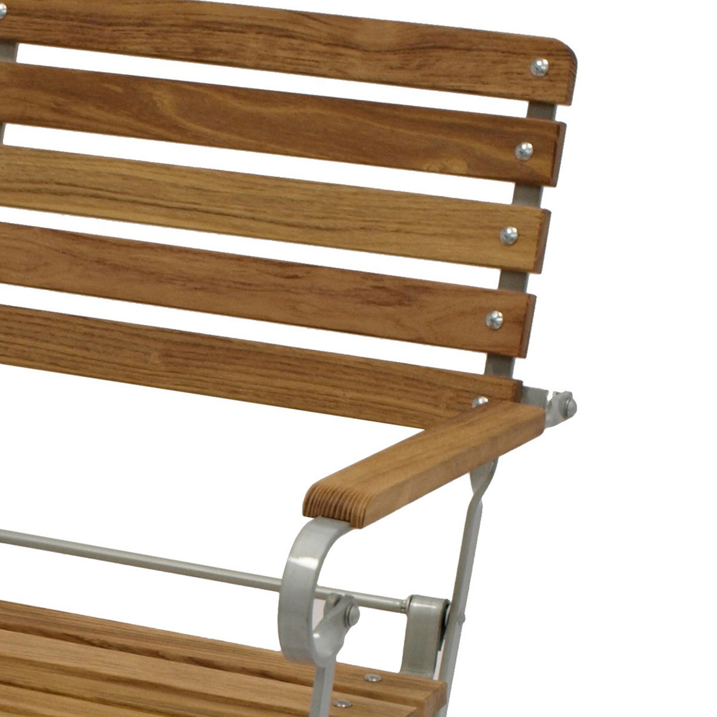 KLAPPSESSEL Bad Belzig mit Armlehnen- Flachstahl verzinkt hellgrau - Robinienholz - Grau, Holz (58/83/62.5cm) - TPFGarden