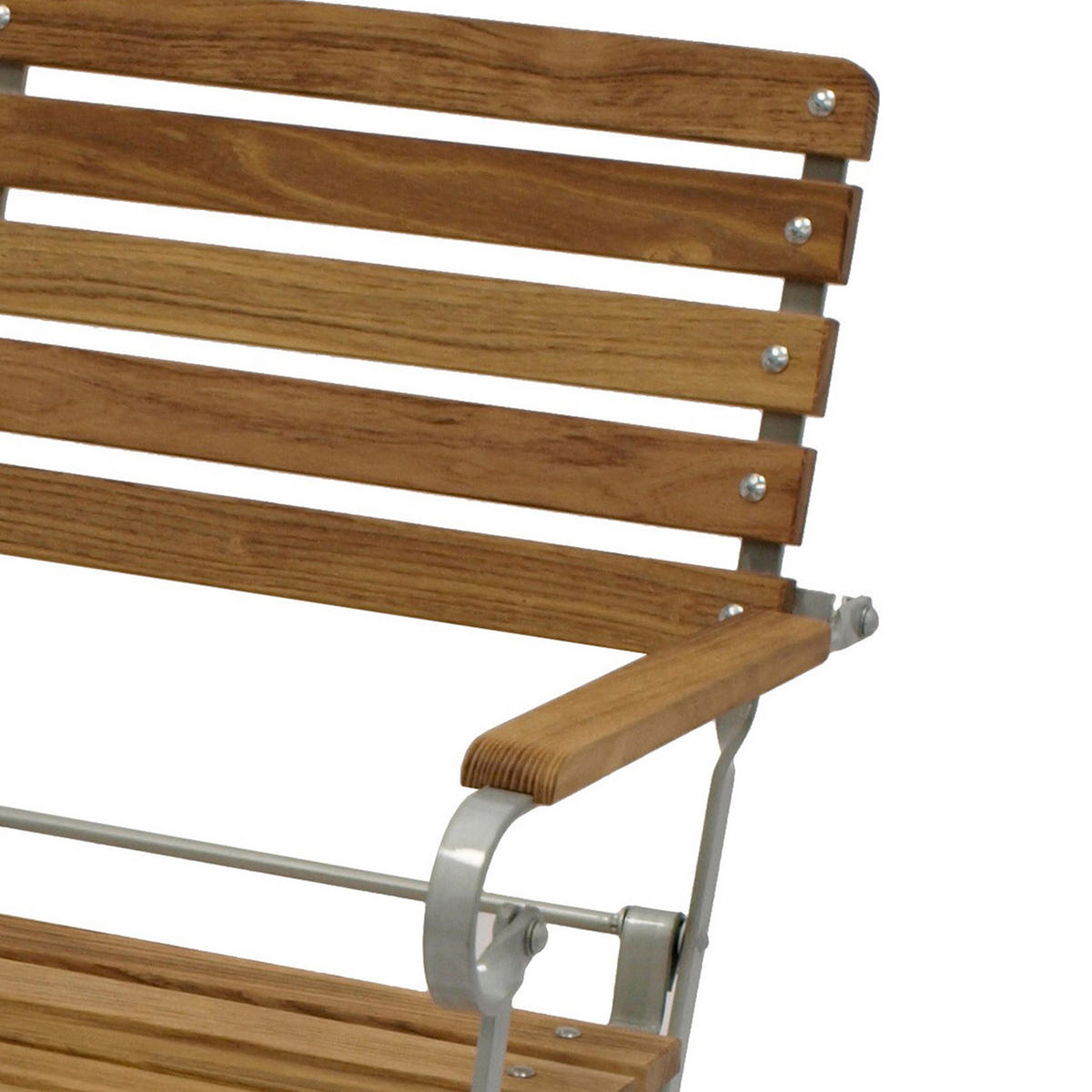 KLAPPSESSEL Bad Belzig mit Armlehnen- Flachstahl verzinkt hellgrau - Robinienholz - Grau, Holz (58/83/62.5cm) - TPFGarden
