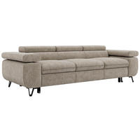 TŘÍMÍSTNÁ POHOVKA PETER 3 s rozkládací funkcí - Šedobéžová Štruktúrovaná látka - černá/šedobéžová, kov/textil (262/76/99cm) - MKS