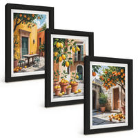 BILDER SET 3er Set - 20x30 cm Schwarzer Rahmen - Zitrusfrüchte im Garten - Schwarz, Kunststoff (20/30cm) - TULUP