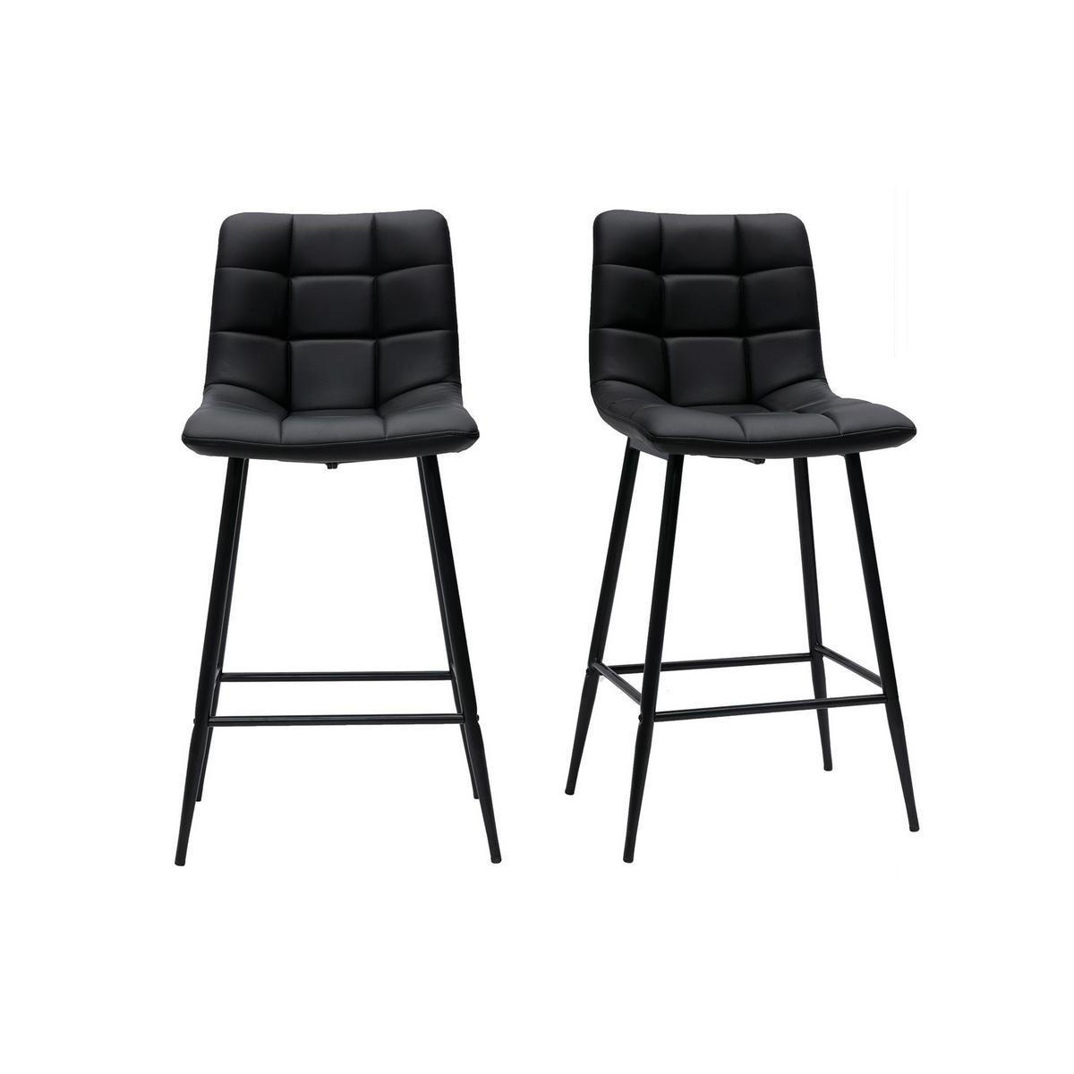 BARHOCKER Schwarz H65 cm 2er-Set MAXWELL - Schwarz, Textil (51/99/50cm) - Miliboo