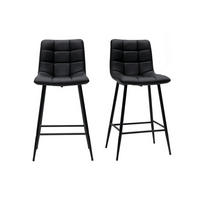 BARHOCKER Schwarz H65 cm 2er-Set MAXWELL - Schwarz, Textil (51/99/50cm) - Miliboo