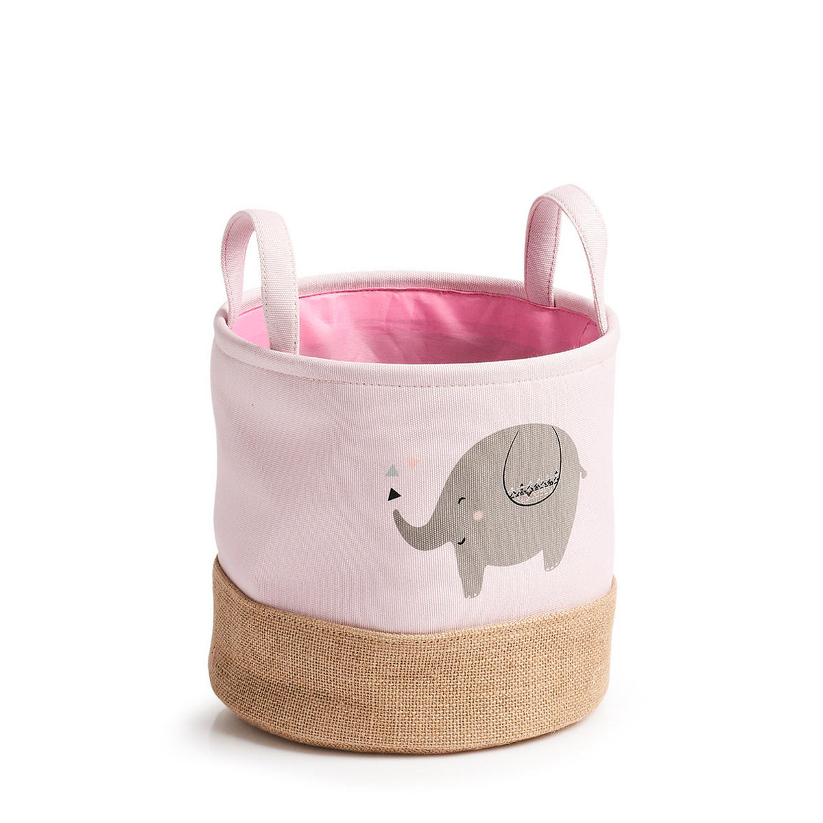 AUFBEWAHRUNGSKORB Elefant - Rosa, Jute - Ø 25cm - Rosa, Textil (25/25cm) - Zeller Present