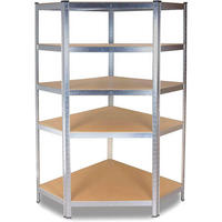 RAFT de colț pentru sarcini grele în metal - argintiu, metal (90/180/40cm) - RAUMHIRSCH FURNITURE