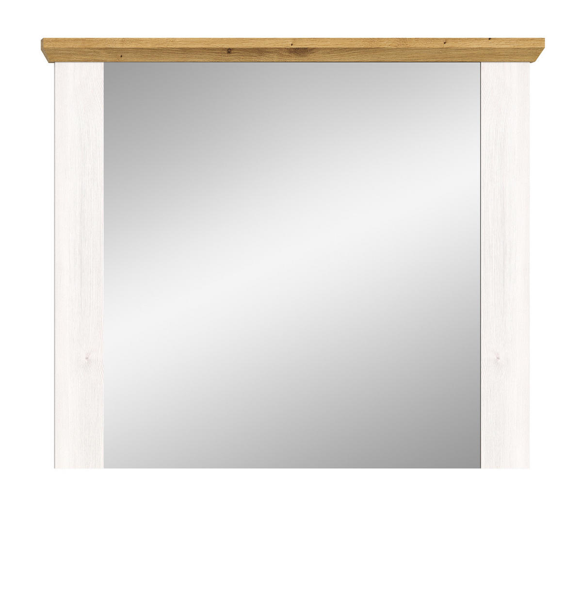 GARDEROBENSPIEGEL weiß Lärche und Eiche, 82 x 70 cm, Wandspiegel im Landhaus-Stil - Weiß/Eiche Artisan, Glas/Holzwerkstoff (82/70/4cm) - Inn.Furn