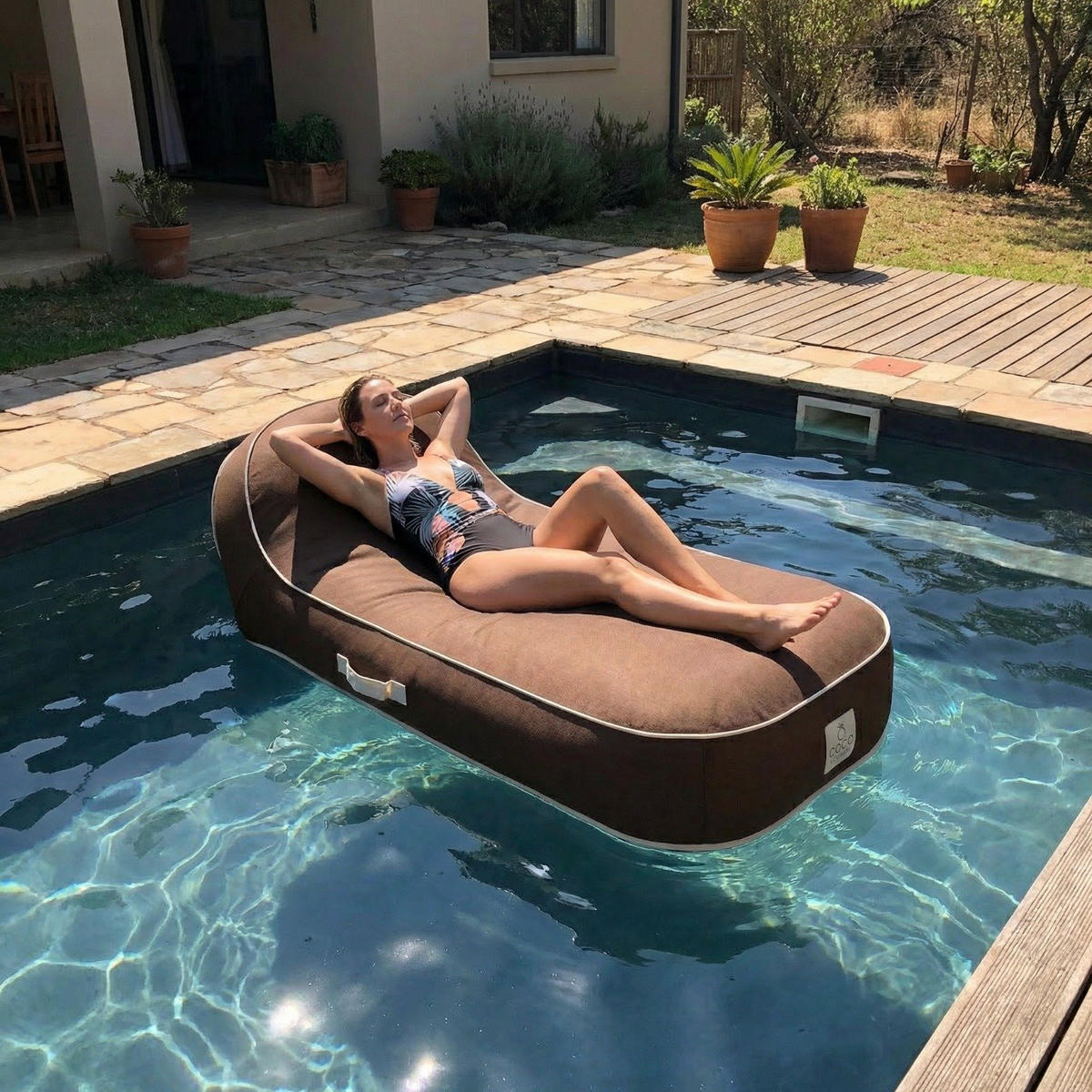 SONNENLIEGE PALMA Braun - Braun, Kunststoff/Textil (85/27/85cm) - Coco Lounge