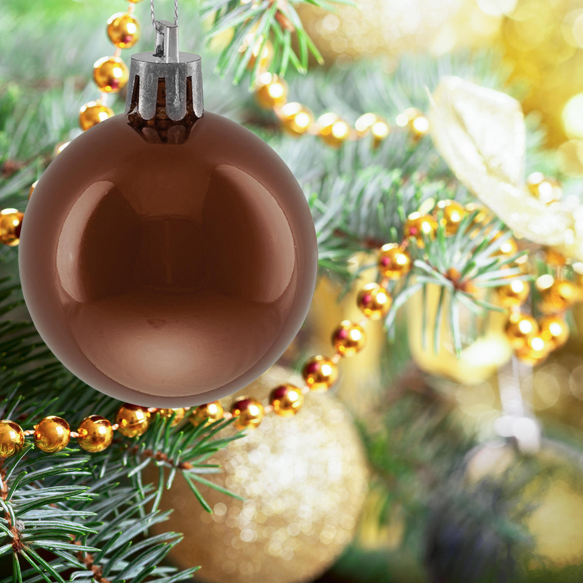 50XWEIHNACHTSKUGELN - Braun, Kunststoff (6/7/6cm) - Relaxdays