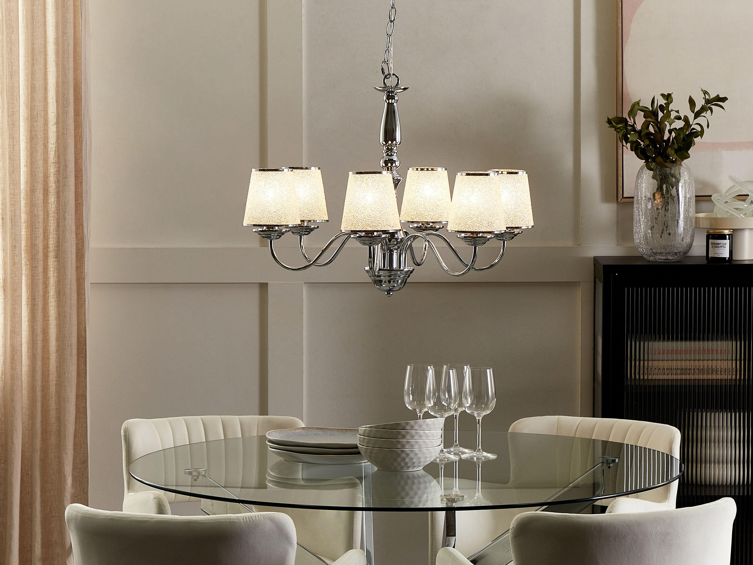 KRONLEUCHTER Bradano 65/65/127 cm - Silberfarben, Metall (65/65/127cm) - Beliani