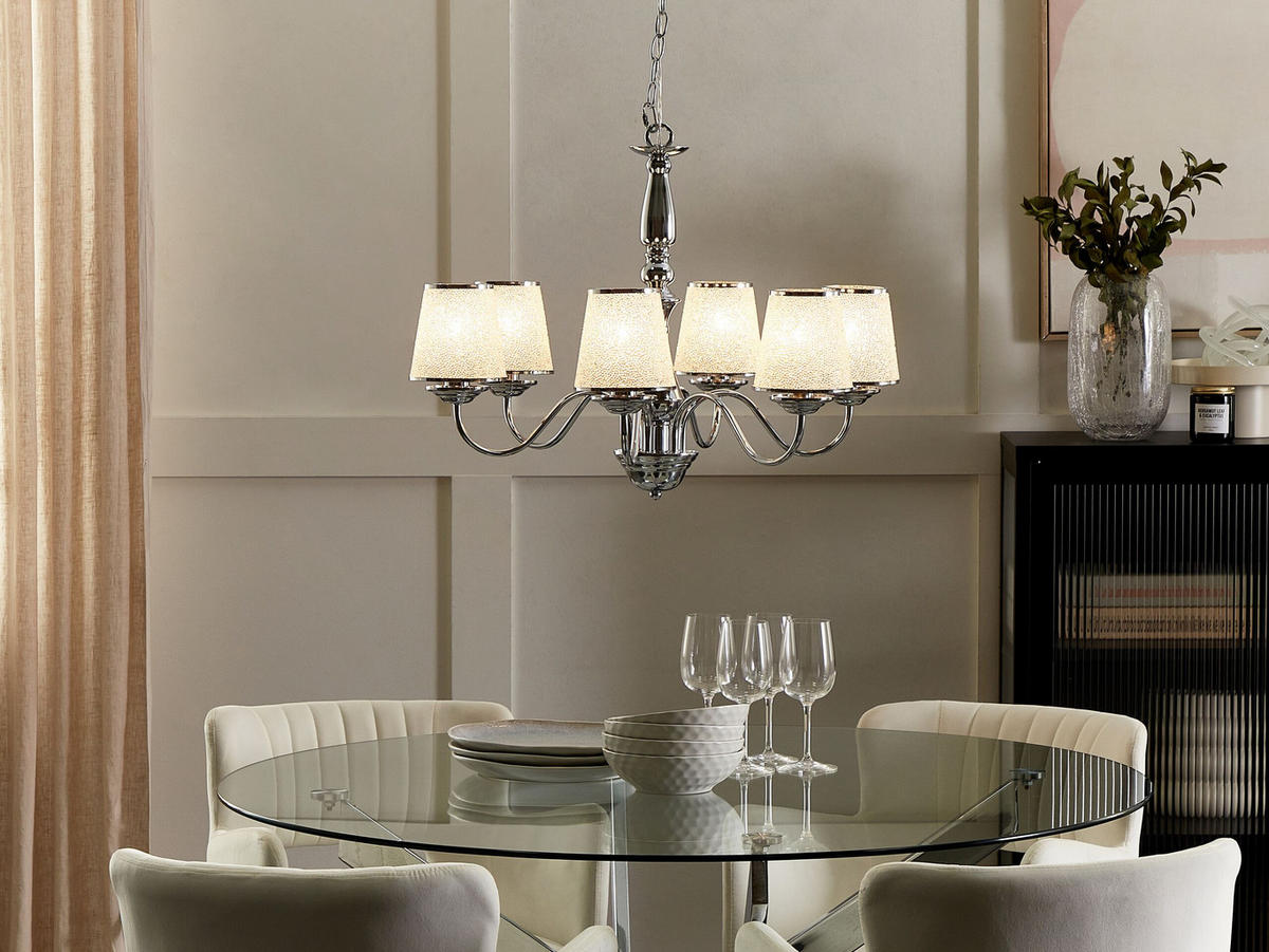 KRONLEUCHTER Bradano 65/65/127 cm - Silberfarben, Metall (65/65/127cm) - Beliani