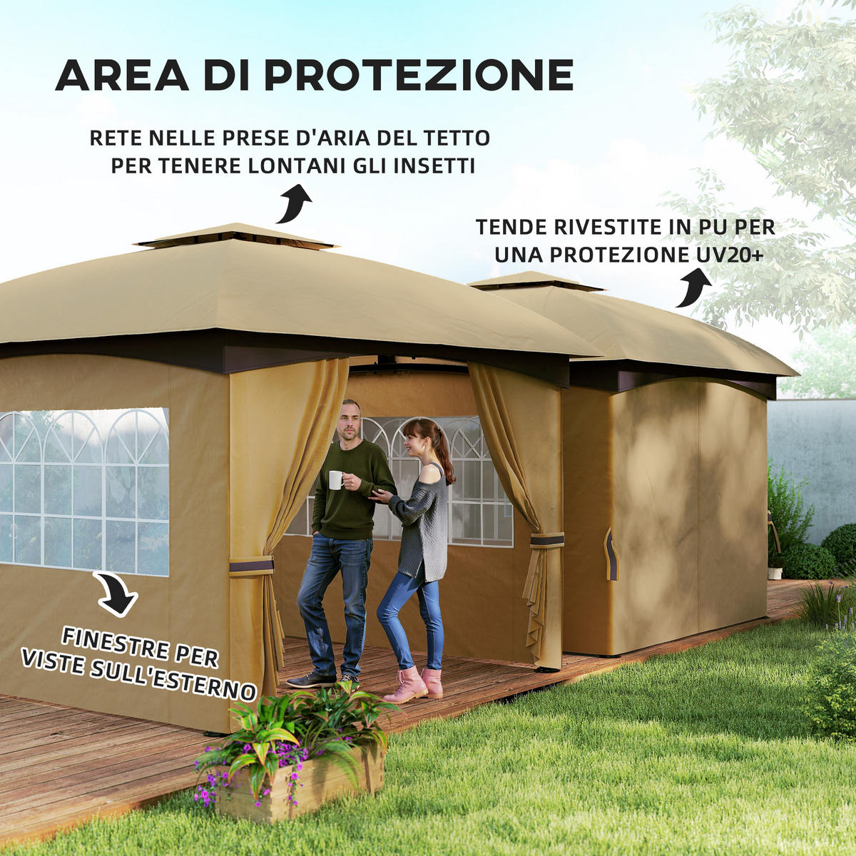 PAVILLON Beige 1 Stück - Beige, Metall (335/285/335cm) - GiPP