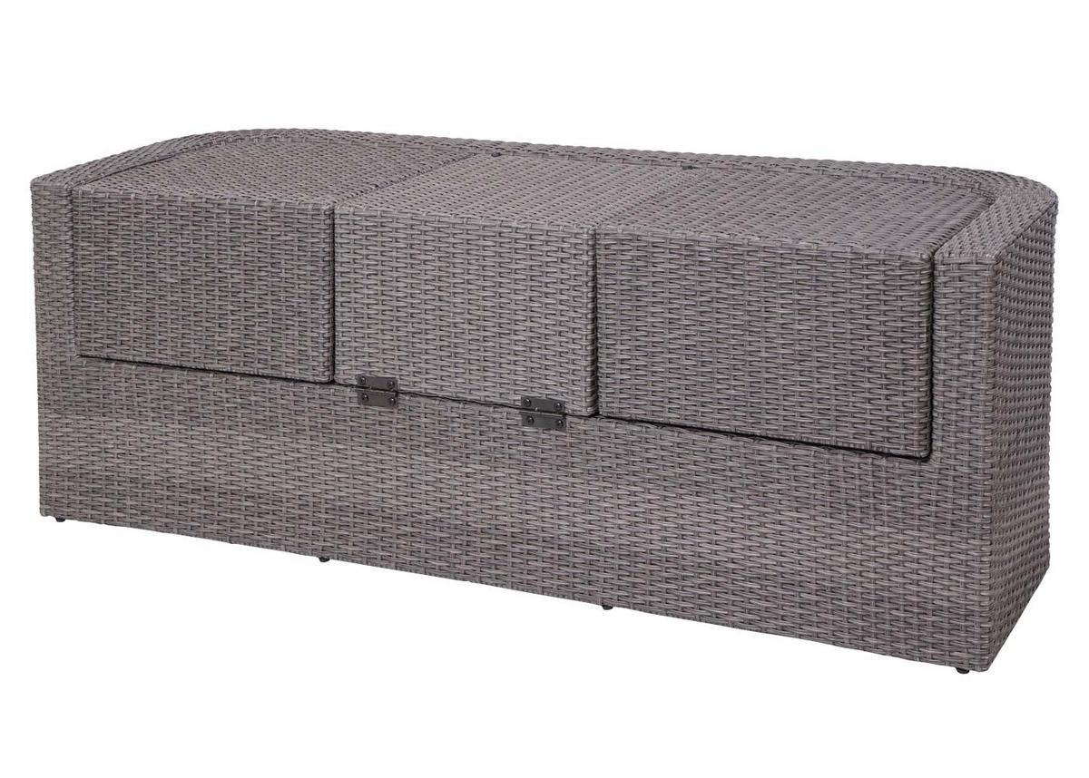 GARTENSET 3in1 Grau Kissen Anthrazit - Grau, Metall - PROREGAL