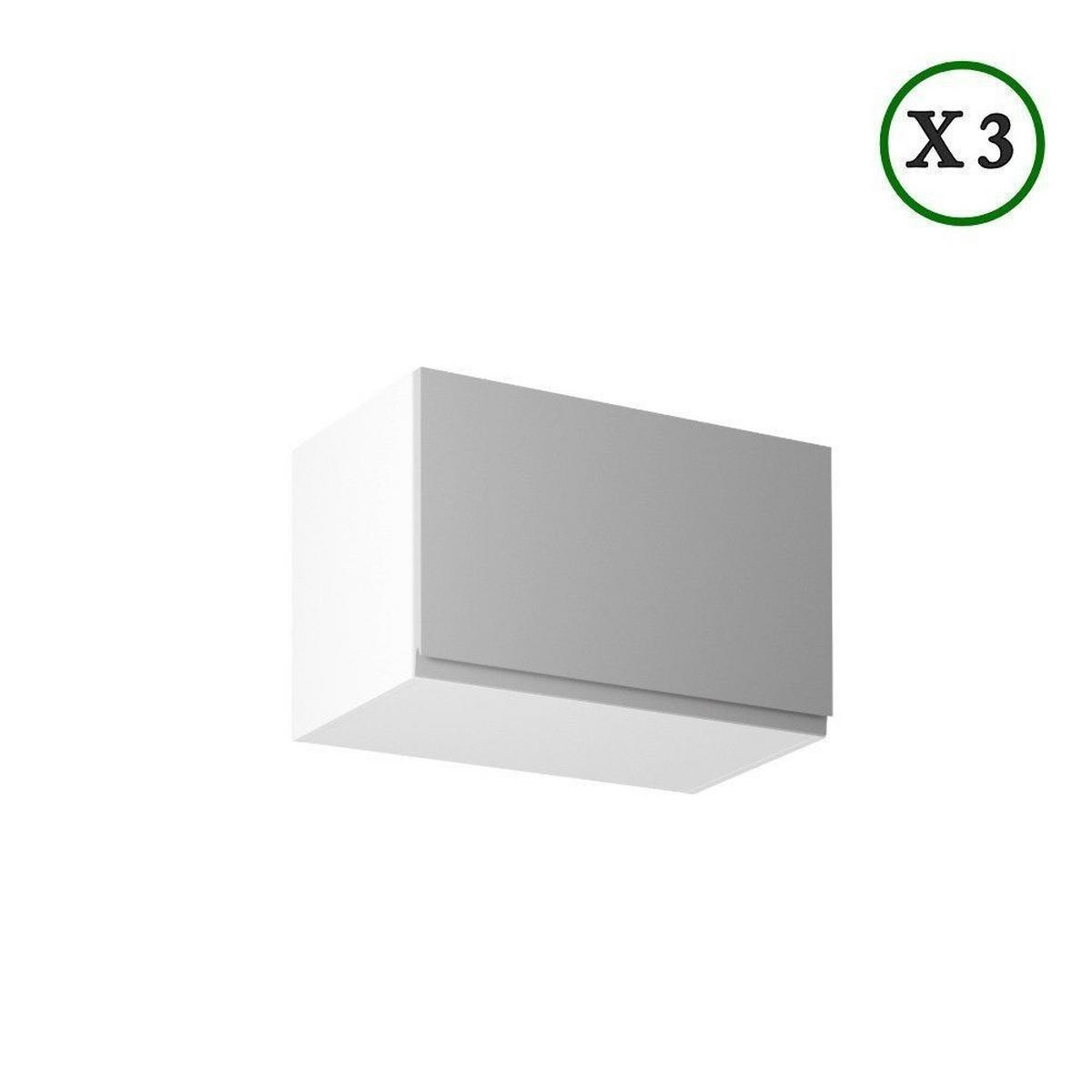 WINKELKÜCHE 300 x 210 cm - Aspen K31- M300 R - in Grau/Hochglanz - Grau, Holz/Holzwerkstoff (300/212/240cm)