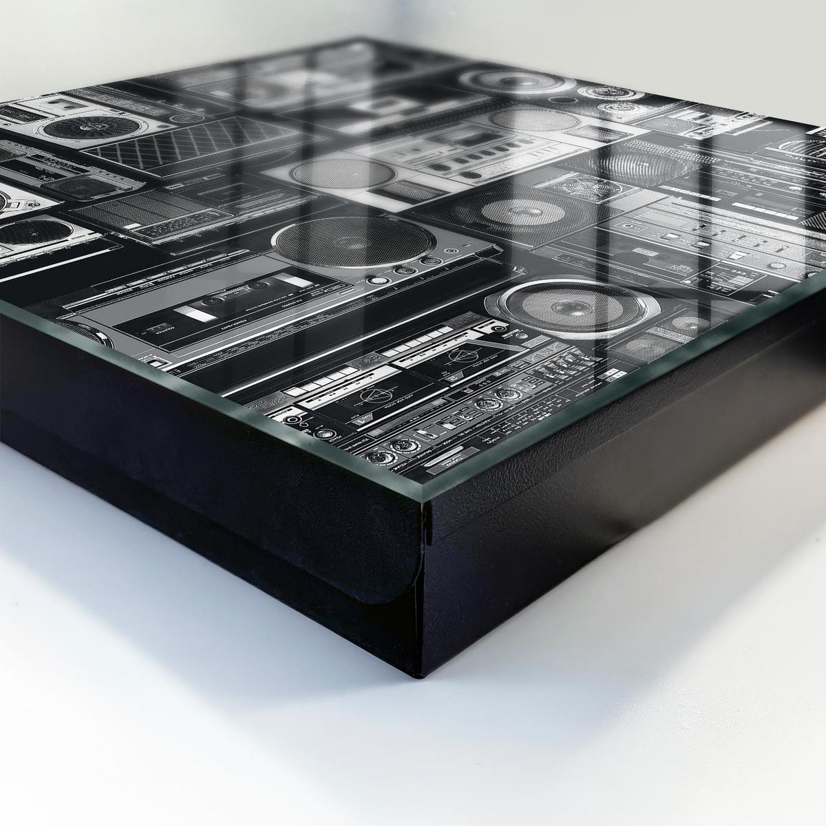 SCHLÜSSELBOX Schwarz 30x30 cm- Türöffnung nach rechts - Musikalische Nostalgie - Multicolor, Metall (30/30/5cm) - TULUP