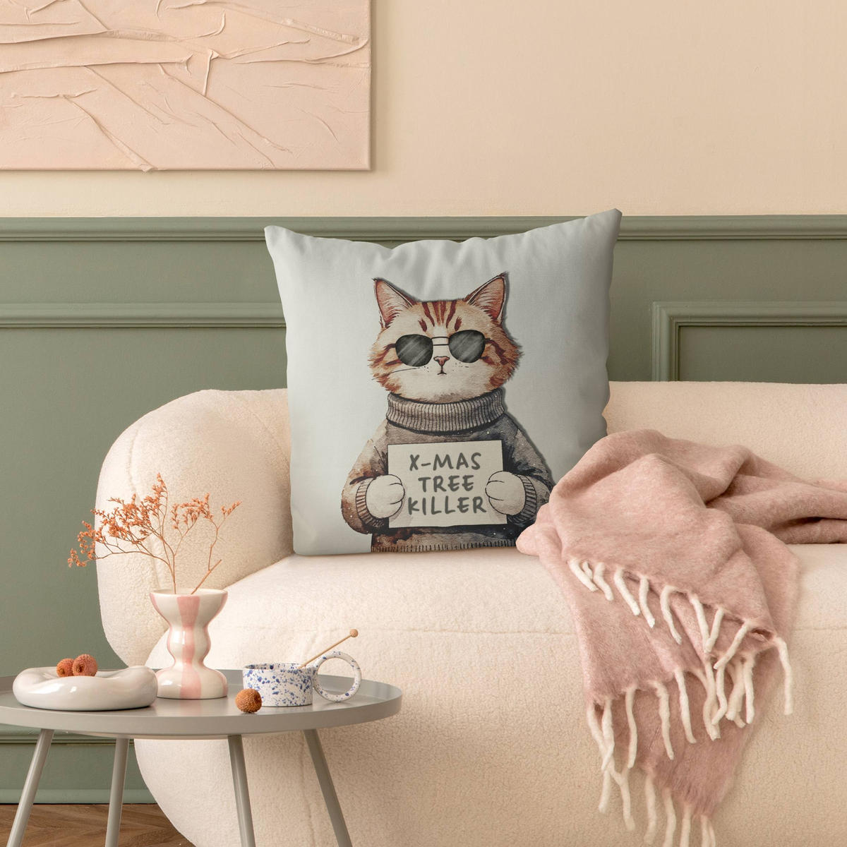 DEKOKISSEN Weihnachtsbaumkiller 50/50 cm - Braun, Textil (50/50/10cm) - Bilderwelten