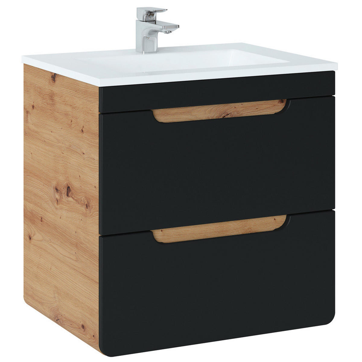 WASCHTISCH NEW-LUTON-103 New - Anthrazit, Holzwerkstoff (61/61/46cm) - Lomado