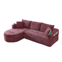 ECKSOFA DE-35043 L-Form mit Becherhalter Weinrot - Weinrot, Textil (170/255cm) - ComfortXL