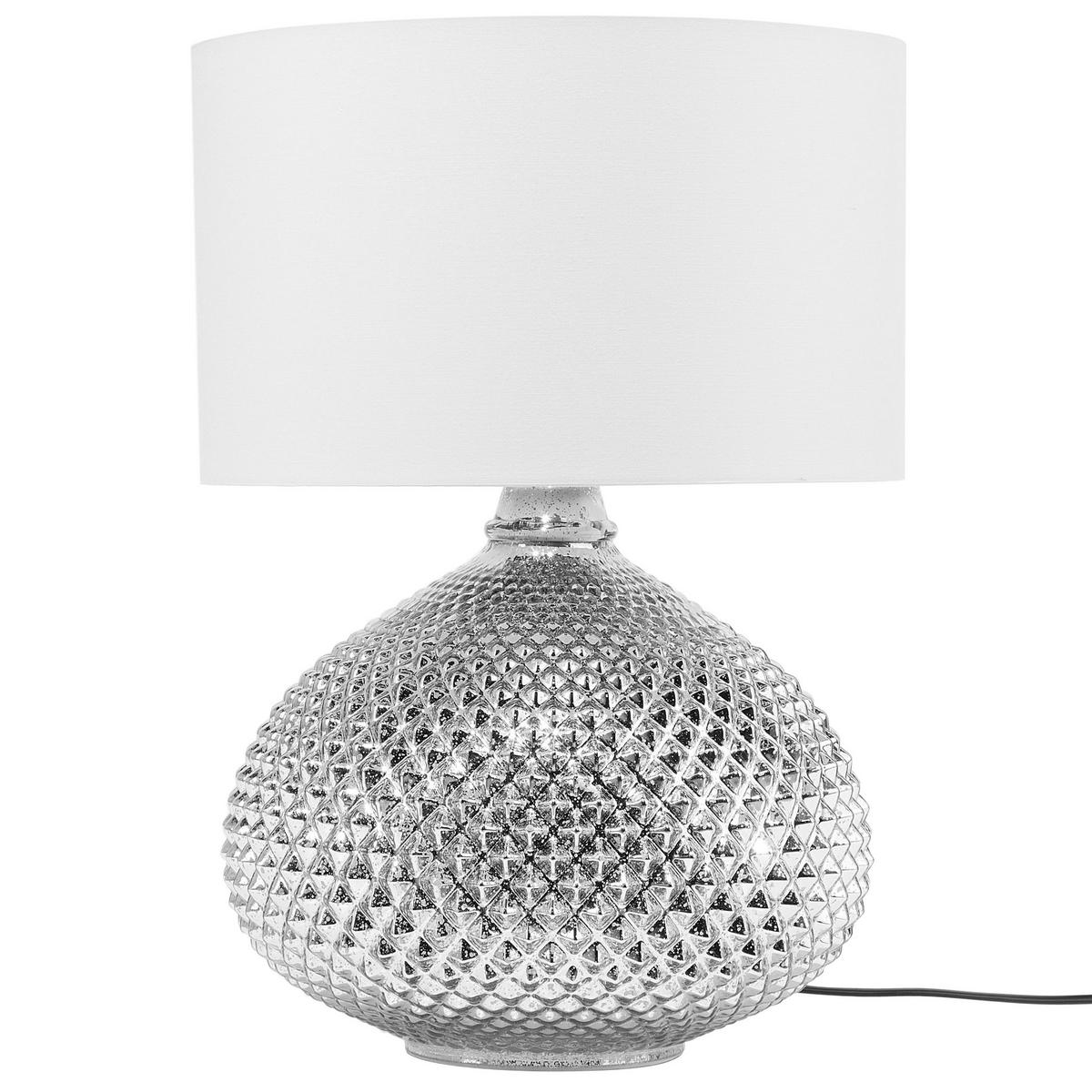 TISCHLAMPE Madon 32/32/45 cm - Silberfarben, Glas (32/32/45cm) - Beliani