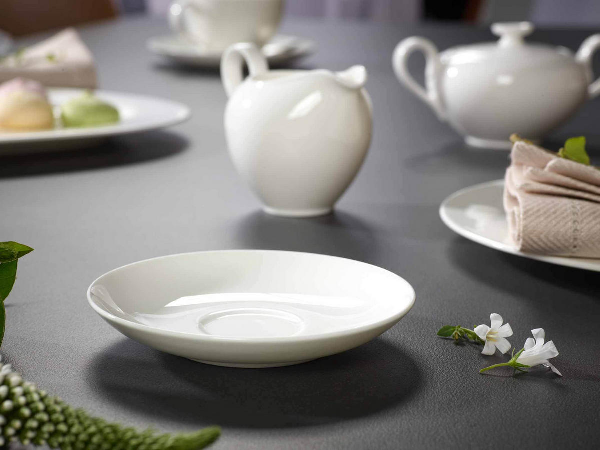 MOKKA-/ESPRESSOUNTERTASSEN Anmut weiß ø 12 cm 6er Set - Weiß, Keramik (12cm) - Villeroy & Boch