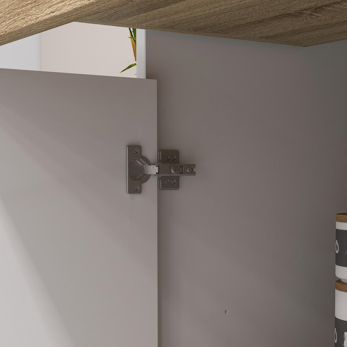 BUFFET DE-11070 Skandi-Design, 4 Türen Weiß/Natur - Weiß, Holzwerkstoff (39/180/98cm) - ComfortXL