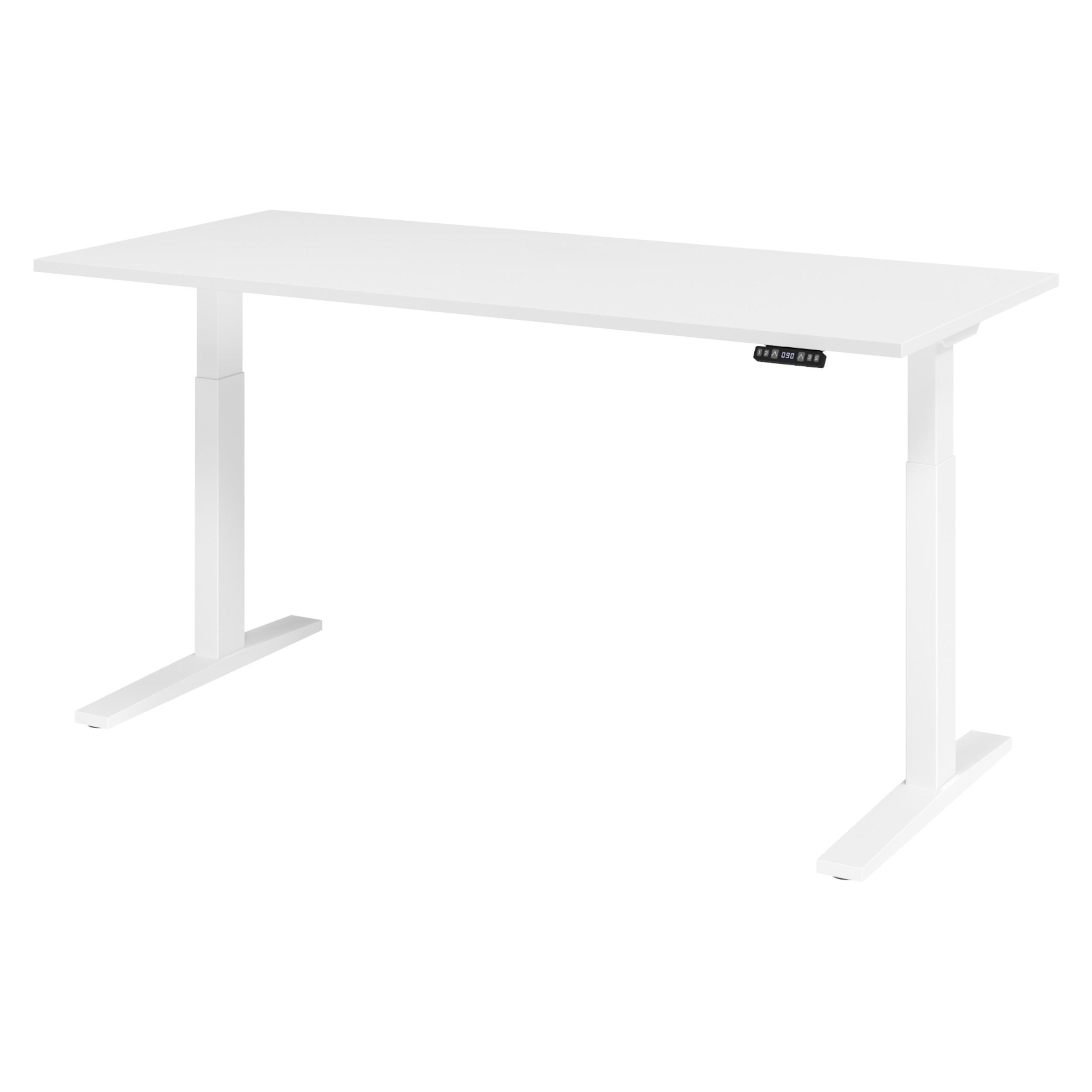 SCHREIBTISCH elektrisch XMKA 80/180/74 cm in Weiß/Weiß - Weiß, Holzwerkstoff (80/180/74cm) - bümö