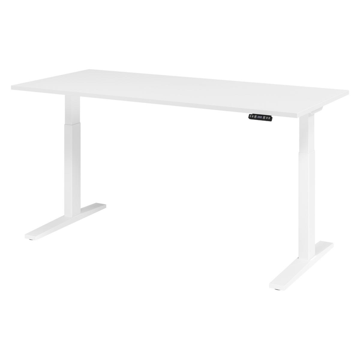 SCHREIBTISCH elektrisch XMKA 80/180/74 cm in Weiß/Weiß - Weiß, Holzwerkstoff (80/180/74cm) - bümö