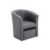 LOUNGE-SESSEL & Hocker - Kunstleder - Grau - JOVANA - Grau, Leder (65/74/64cm) - Vente-Unique