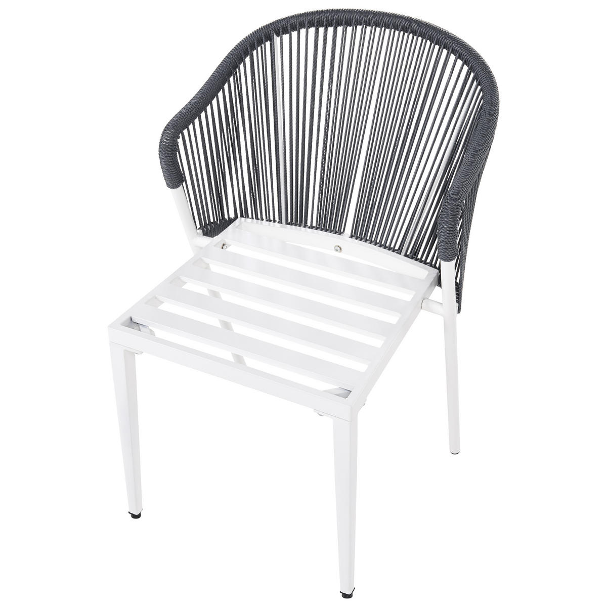 STUHL 2er-Set und Sitzkissen Metall Grau Paranea - Dunkelgrau/Beige, Metall (46/80/47cm) - Beliani