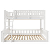 KINDERBETT Weiß Liegefläche 90/200 cm und 140/200 cm, Etagenbett, Leiter, Bettgitter, Ohne Matratze - Weiß, Holz (90/200cm) - PANGIVO