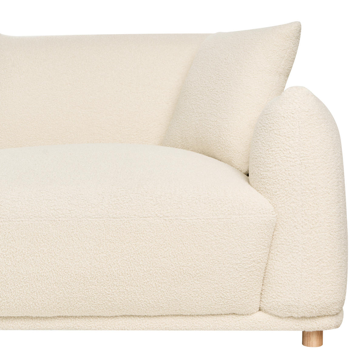 POHOVKA 3-místná Bouclé Krémově bílá Jubek - krémová, textil (214/81/104cm) - Beliani