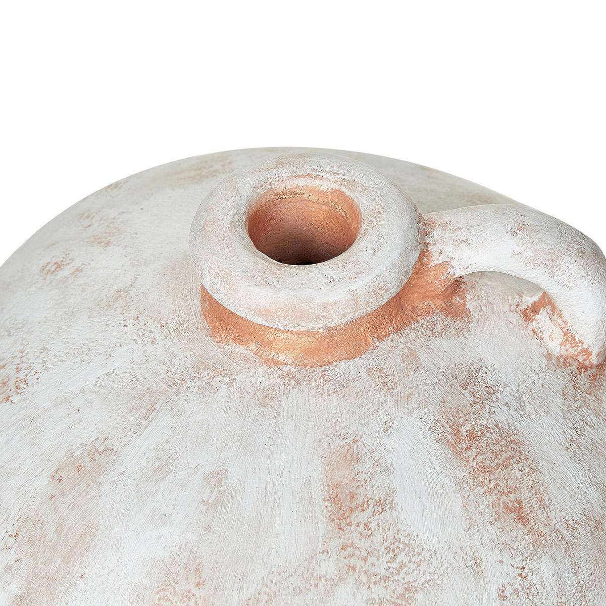DEKOVASE Terrakotta weiß Ipoh - Weiß, Stein (30cm) - Beliani