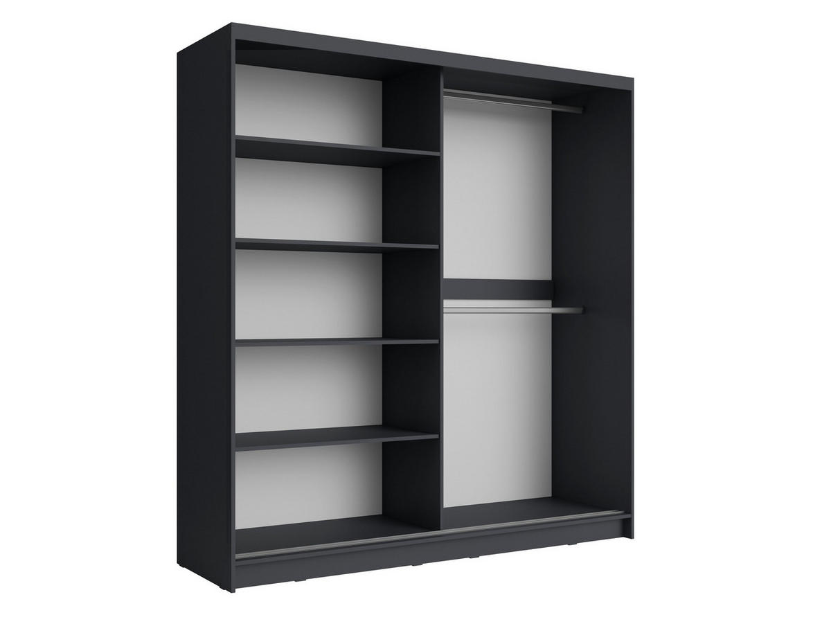 SCHWEBETÜRENSCHRANK BRAGOR 200/215/60cm 2-türig Grau - Grau, Holzwerkstoff (200/215/60cm) - MASSENO