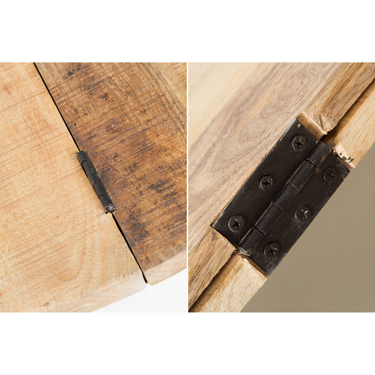 COUCHTISCH INDUSTRIAL STORAGE Mangoholz Weiß, Natur 70 cm - Braun, Holz (70/70/33cm) - riess-ambiente