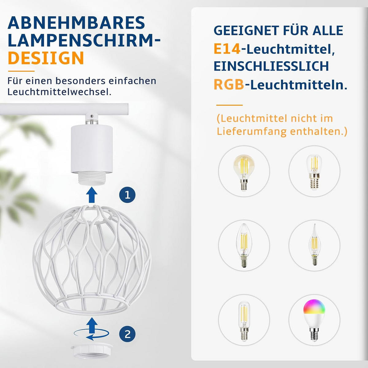 DECKENSTRAHLER Finch 3-flammig 41/10/18 cm - Weiß, Metall (41/10/18cm) - Nettlife