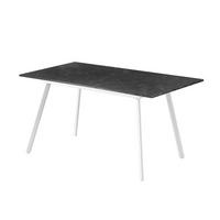 ESSTISCH OSKAR 120-160/80/76 cm Marmor-Schwarz - Schwarz, Holz (80/120/76cm) - B&D Home