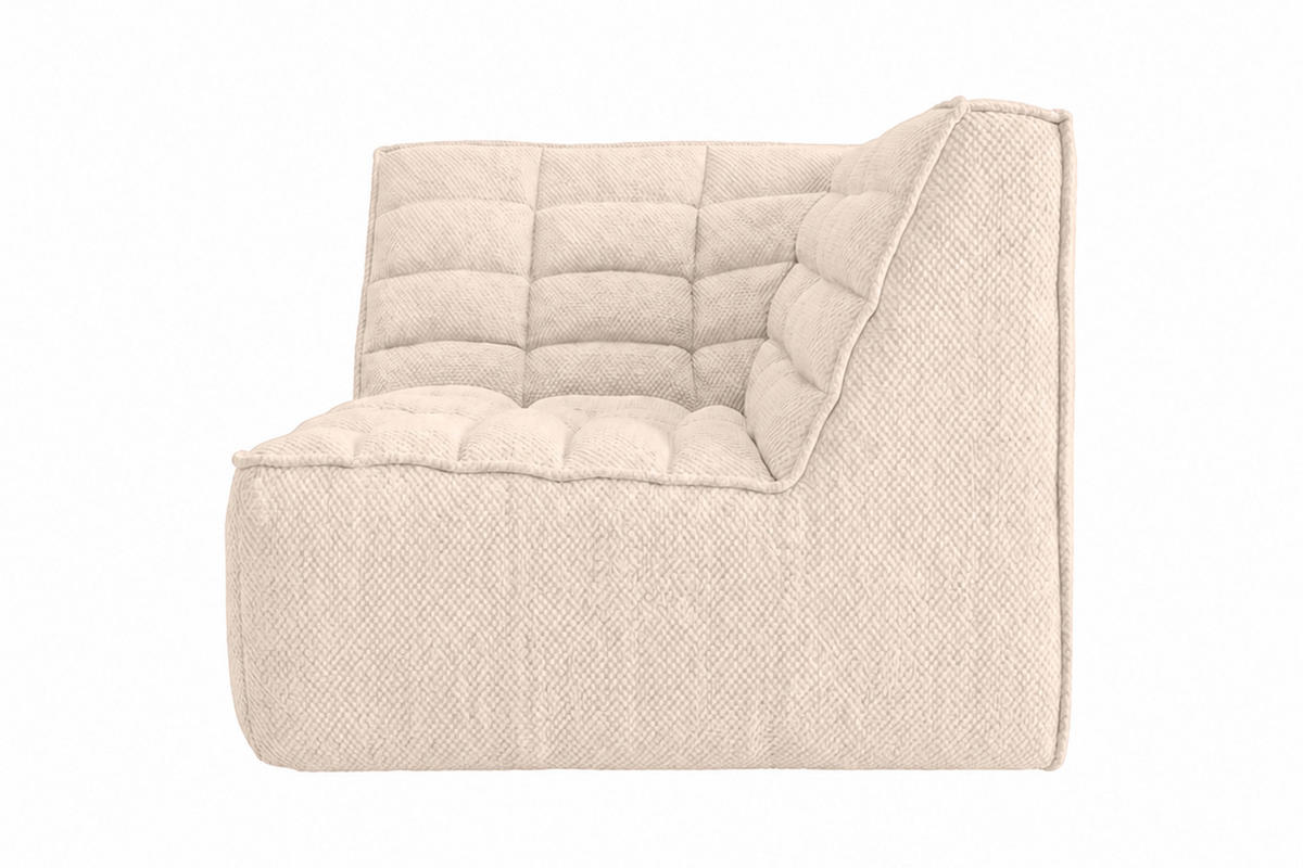 ROHOVÝ MODUL, plyšová tkanina Pop, Krémová, LAZY - krémová, dřevo (93/76/93cm) - Kaiser Möbel