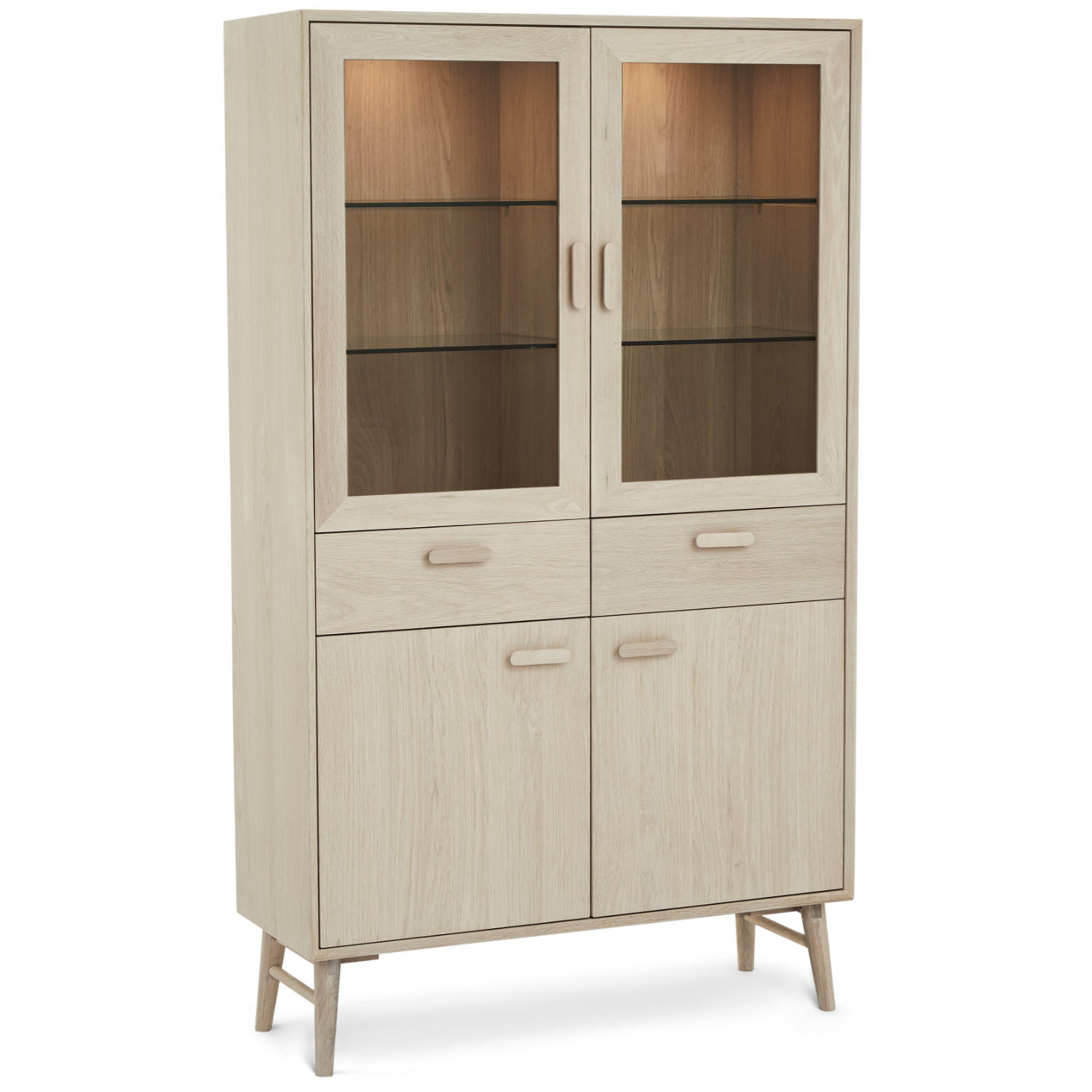 VITRINE Eiche massiv - Eichefarben, Holz/Holzwerkstoff (110/187/40cm) - Furnhouse